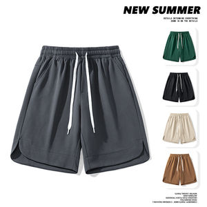 Pantalones cortos deportivos de baloncesto para hombre, de tela no tejida, transpirables, para calentamiento en el gimnasio, tallas grandes, con logotipo de equipo personalizado impreso, al por mayor, lisos, estilo cropped. - Product Image 5