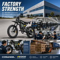 Vélo électrique tout-terrain haute puissance 6000W, 60V 30Ah, longue autonomie, pneus larges, vitesse 80 km/h, suspension intégrale, moto électrique de montagne