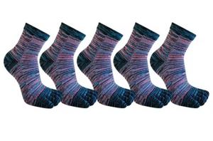 Chaussettes de sport montantes pour hommes à cinq doigts, rayées, en coton respirant, anti-odeur, tricotées, avec logo, pour l'été - Product Image 5