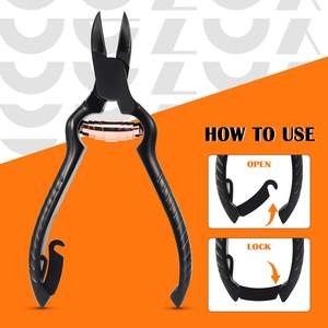 Cortauñas de acero al carbono de 15 cm con punta curva y afilada para uñas encarnadas gruesas, con apertura de mandíbula ancha, duradero, para podólogo y uso infantil - Product Image 2