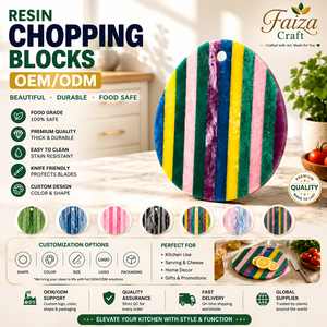 Tabla de Cortar Hecha a Mano de Resina Acrílica Sostenible y No Tóxica, Tabla para Queso con Textura de Mármol, Apta para Lavavajillas - Product Image 1