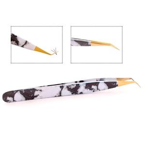 Pince à épiler précise conçue pour différentes longueurs et styles de cils emballage de logo personnalisé - Product Image 4