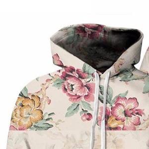 Sudadera con Capucha Estampada Floral para Hombre, Unisex, Corte Regular, Informal, para Primavera, Tejido de Poliéster, Impresión por Sublimación - Product Image 3