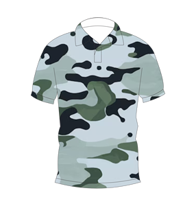 เสื้อโปโลลายพรางสีเขียวเทาอ่อนสำหรับผู้ชายแขนสั้นเสื้อยืดกอล์ฟพิมพ์ลายลำลอง - Product Image 4