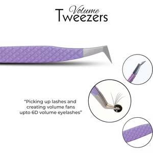 Juego de Pinzas para Pestañas con Dientes/Serrillas de Precisión, Acero Inoxidable, Punta Lisa, Color Morado, Rosa, Verde Azulado, Herramientas de Maquillaje Coloridas - Product Image 2