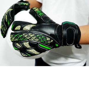 Gants de gardien de but de football, en cuir PU, à doigts entiers, antidérapants, respirants, avec sangle de poignet réglable, à enfiler, imprimés par sublimation, unisexe - Product Image 5