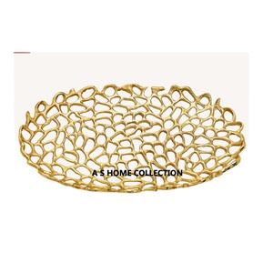 Plato de fruta y servicio de alta calidad atractivo brillante con acabado dorado para la decoración del hogar de la boda - Product Image 1