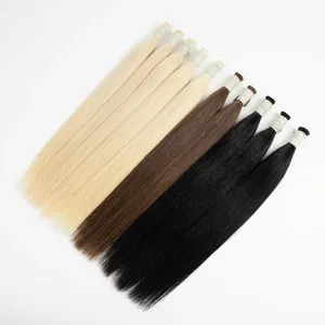 Cabello Humano Remy Liso de Color Mixto, Rubio, Castaño, Negro, Sin Procesar - Product Image 2