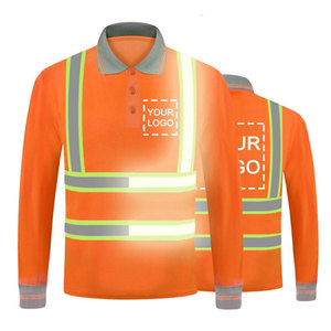 Camiseta polo de alta visibilidad con cinta reflectante de manga larga, uniforme de seguridad para el trabajo, camisetas polo de seguridad para la construcción para trabajadores - Product Image 5
