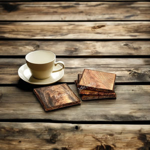 Rodajas de madera natural, posavasos redondo de madera rústica artesanal DIY con corteza - Product Image 1