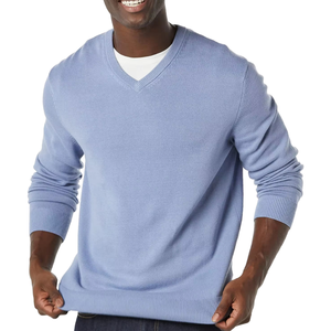 Pull en laine/acrylique noir pour homme, col en V, respirant, séchage rapide, anti-rétrécissement, anti-boulochage, 400g, vêtements d'hiver 2027 - Product Image 4