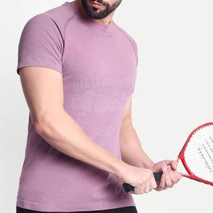 Camiseta de Manga Corta para Hombre Harry Johnson, Corte Ajustado, Cuello Redondo, Patrón de Letras en Relieve, Tejido de Punto, Secado Rápido, Ropa Casual - Product Image 6