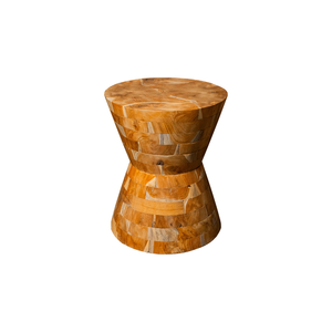 ARTERRA Premium Handmade Teak Hourglass <b>Side</b> <b>Table</b> Living Room Furniture <b>Rustic</b> Natural Grain Pattern Design - Product Image 1