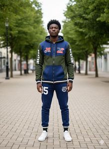 Ensemble de survêtement pour homme, vêtements d'hiver, tissu respirant et doux, veste à capuche zippée intégrale et pantalon, décontracté, élégant, durable - Product Image 2