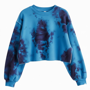 Pull tricoté à manches chauve-souris tie-dye, col rond, sweat-shirt décontracté pour homme, été, doublé, 100% coton, ODM - Product Image 1