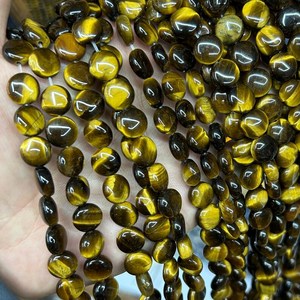 Cuentas de ojo de tigre amarillo, cuentas redondas de piedra natural para hacer joyas, manualidades DIY - Product Image 6