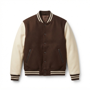 Fabricant de vestes varsity en laine avec logo personnalisé et manches en cuir véritable - Product Image 3