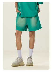 Shorts Bermuda en Toile Style Urbain pour Homme - 100% Polyester Taille Mi-Haute Élastique Motif Uni Écologique avec Poches - Product Image 5