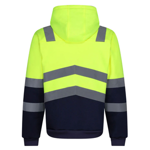 Vêtements de travail à haute visibilité, sweat-shirts de sécurité à fermeture éclair, sweats à capuche de sécurité pour travaux de construction, bande réfléchissante, sweats à capuche d'hiver - Product Image 4