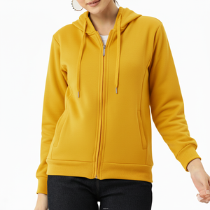 Sudadera con capucha unisex con cremallera, logotipo personalizado bordado, sudadera con capucha de forro polar, chaqueta estilo streetwear para hombres y mujeres - Product Image 4