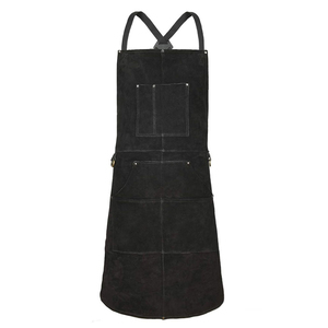 Delantal de Cuero Negro con Múltiples Bolsillos, Diseño Cruzado Resistente para Peluquería - Product Image 2