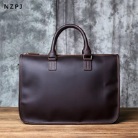 Porte-documents en cuir vintage pour homme, sacoche pour ordinateur portable 14 pouces, usage quotidien, durable, faite à la main, écologique, légère et protectrice