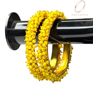 Fashionable High Selling Yellow Moti Pearl Gold Plated <b>Bangles</b> <b>Bracelet</b> Women Designer Jewellery Wedding Wholesale Price <b>Bangle</b> - Product Image 3