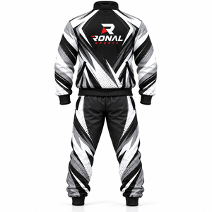 Survêtements de sport personnalisés avec logo, ensembles de deux pièces pour hommes, veste zippée et pantalon de jogging pour hommes - Product Image 2