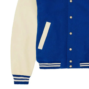Men's <b>Winter</b> Varsity <b>Jacket</b> <b>Leather</b> Sleeve Embroidered Letter Woolen Bomber Coat Custom Logo Casual Outerwear Cheap Price - Product Image 5