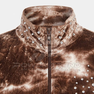 Winter Solid High Waist Trousers & Stand Collar Pullover Top <b>Set</b> for Women Rhinestone Velvet Soft Stretch Fabric - Product Image 5