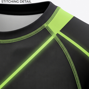 Custom Printed Short Sleeve Jiu Jitsu Rash Guard <b>Compression</b> Shirts Eco-Friendly Breathable Quick Dry Unisex Surfing Swimming - Product Image 6