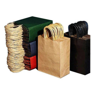 Bolsas de Papel Kraft Reciclables Impresas Personalizadas Clásicas de Alta Calidad con Asas de Cordón, Ecológicas, para Compras, con Laminación - Product Image 1