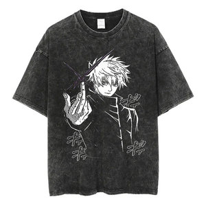 Black Front Character Printed <b>Short</b> <b>Sleeve</b> T-Shirt Men's Regular Fit O-Neck Casual Style Polyester/Cotton Jersey High Street - Product Image 3