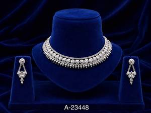 Women's Silver Plated Alloy Jewelry Set <b>Necklace</b> Earrings <b>Ruby</b> Flower Classic Wedding A-23453 - Product Image 3