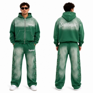 Conjunto de Joggers OEM Streetwear con Estampado Puff, Lavado Ácido, Estilo Baggy Oversize de Pierna Ancha - Product Image 6