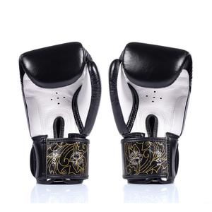 Dernier modèle de gants de boxe professionnels en cuir noir de haute qualité, protection UV, équipement d'entraînement et de sparring pour le kick-boxing et le MMA - Product Image 3