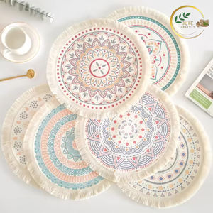 Posavasos de Yute Natural de Primera Calidad, Decoración Rústica Bohemia para Mesa, Juego de Portavasos, Precio al por Mayor - Product Image 2