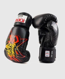 ถุงมือชกมวย YOKKAO Fighter KO Star Logo สีขาว/ดำ หนังแท้ สำหรับมวยไทย คิกบ็อกซิ่ง ฝึกซ้อม แข่งขัน ปิดด้วยแถบตีนตุ๊กแก - Product Image 5