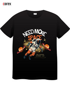 Camiseta Formal Negra de Punto Sólido Personalizada con Impresión DTF para Hombre y Mujer con Logotipo Personalizado, Servicio OEM - Product Image 2