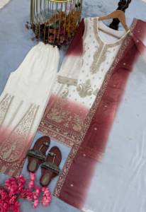 <b>Top</b> Quality Embroidery Sequence Work <b>Indian</b> and Pakistani Clothing Salwar Suit Available at Export Price - Product Image 4