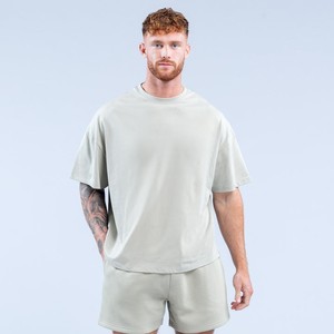 เสื้อยืดผู้ชายผ้าฝ้าย 100% สั่งทำโลโก้ขายส่ง ทรงโอเวอร์ไซส์ สวมใส่สบาย ระบายอากาศได้ดี เป็นมิตรกับสิ่งแวดล้อม ล้างแบบวินเทจ ให้ความรู้สึกสบาย - Product Image 4