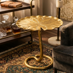 Stripe Statement Drink <b>Table</b> Modern <b>Round</b> Drink <b>Table</b> With Striped Wood Top - Product Image 6