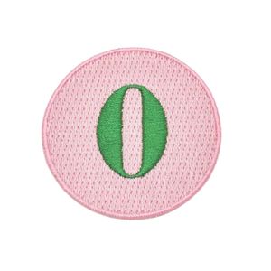 Pretty Girl Number 0 <b>Patch</b> Pink & Green Embroidered Round Applique Iron On Sew On Badge <b>for</b> <b>Jackets</b> Bags Hats DIY Clothing - Product Image 1
