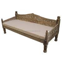 2025 tendance en bois sculpture Daybed élégant salon canapé ensemble abordable Restaurant canapé hôtel Daybed nouveaux meubles de maison
