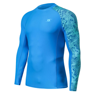 Maillot de sport sans manches pour homme bleu, imprimé géométrique, séchage rapide, en Spandex/Polyester 160g, sans couture, couleur personnalisable - Product Image 1