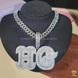 Custom <b>Name</b> Moissanite Diamond " HG " Pendant <b>Chain</b> Hip Hop Jewelry Iced Out Necklace Wholesale - Product Image 5
