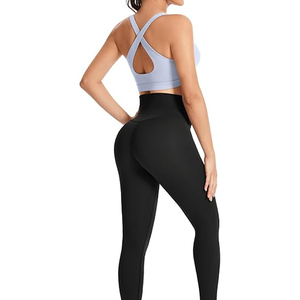 Latest Design Good Quality Breathable Lightweight Women's Yoga Set Arrival Solid Pattern Full Length Front Seamless Plus Size - Product Image 2