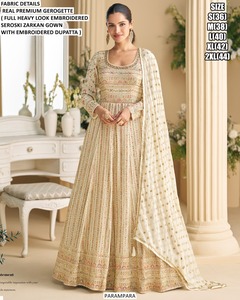 Conjunto Anarkali Tradicional Largo para Mujer Royal Grace con Dupatta Bhandhani de Secado Rápido para Bodas y Fiestas Diwali - Product Image 2