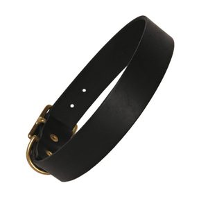 Collier pour chien en cuir noir élégant, de haute qualité et durable, avec boucle en laiton, toutes saisons, taille personnalisée pour une utilisation en extérieur et pour le fitness - Product Image 3