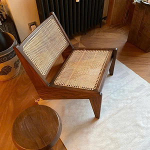 Fauteuil lounge en teck et rotin naturel de style mid-century modern, écologique, taille et finition personnalisées pour salon - Product Image 2